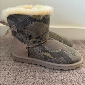 UGG Bow Snake Print Boots